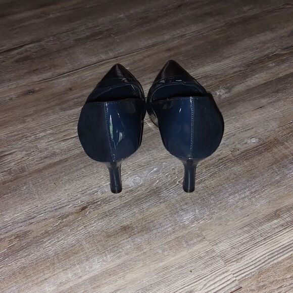 Fioni navy pointed toe pumps heels Sz 9 - Picture 4 of 10